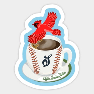 Coffee Breaking Ball! Cardinal with S! Sticker